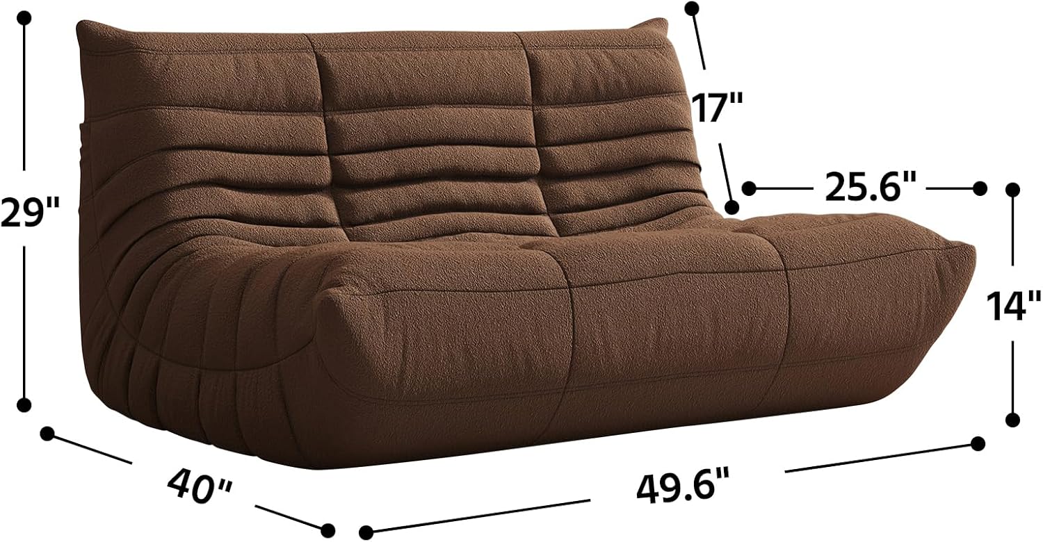 Bean Bag Chair, Fireside Chair, Large Bean Bag Chair for Adults, Bean Bag Chairs for Teens with High-Resilience Foam, Non-Slip Base Floor Lounge Sofa,Living Room (Coffee, Loveseat)