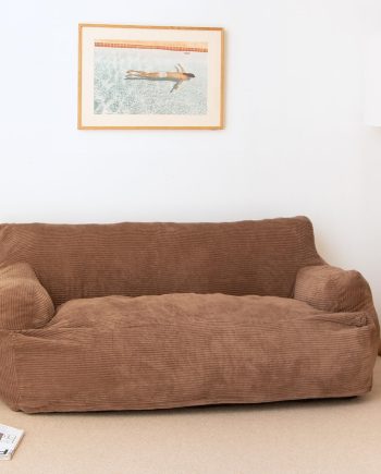 Giant Twin Size Bean Bag Sofa, Foam Filling Floor Sofa, Includes Removable and Machine Washable Cover, Brown