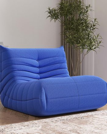 Bean Bag Chair, Memory Foam Bean Bag Sofa Large Bean Bag Chair for Adults, Bean Bags Chairs for Teens with High Density Comfortable Foam, Bean Bag for Living Room, Bedroom (Blue)
