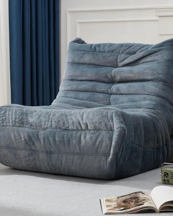 Bean Bag Chairs for Adults Giant Bean Bag Chair Memory Foam BeanBag Chair Bean Bag Sofa with Filler Faux Fur Fireside Beanbags Lazy Sofa for Living Room Bedroom Office (Bluegrey Plush, Single)