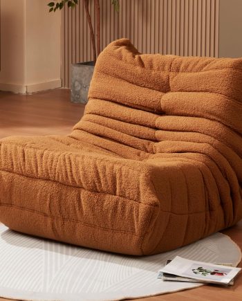 Bean Bag Chairs for Adults Giant Bean Bag Chair Memory Foam BeanBag Chair Bean Bag Sofa with Filler Faux Fur Fireside Beanbags Lazy Sofa for Living Room Bedroom Office (Brown Teddy, Single)