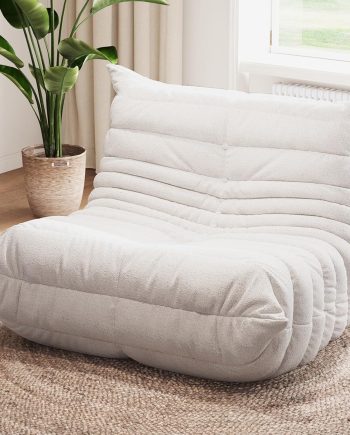 Oversized Bean Bag Chairs for Adults, Giant Beanbag Chair with Memory Foam, Comfy Lounge Chair Lazy Sofa for Apartment, Living Room, Bedroom, Office(Teddy Fabric)