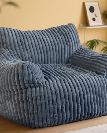 Giant Bean Bag Chair, Oversized Plush Comfy Bean Bag Sofa for Adults and Kids with Armrests, Memory Foam Mini Couch Single Lounges for Living Room, Bedroom & Game Room(Gray)