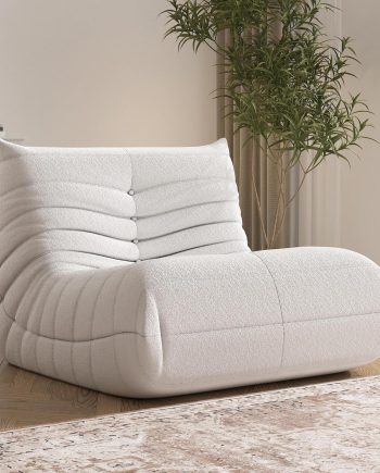 Bean Bag Chair for Adults, Oversized Fireside Chair Comfy Lazy Floor Sofa, Single Seat Sofa Couch Memory Foam Bean Bag Chair for Living Room, Bedroom Apartment Office (Beige)